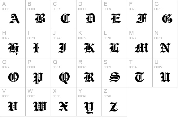 Old Cologne Regular uppercase A-Z preview