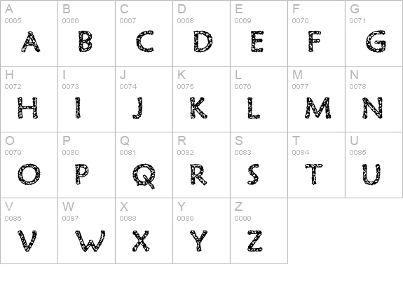 Old Virus uppercase A-Z preview