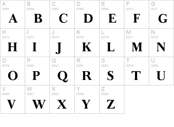 Oldbaskerville-Bold uppercase A-Z preview