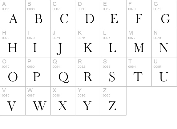 Oldbaskerville-Light uppercase A-Z preview