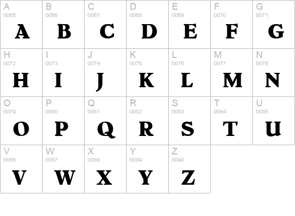 OldCentury Regular uppercase A-Z preview