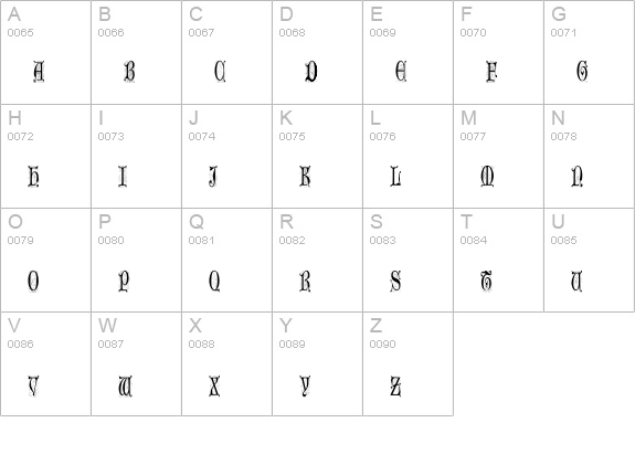 Older Regular uppercase A-Z preview