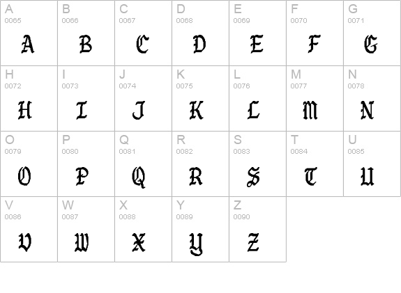 OldeWorld-Bold uppercase A-Z preview