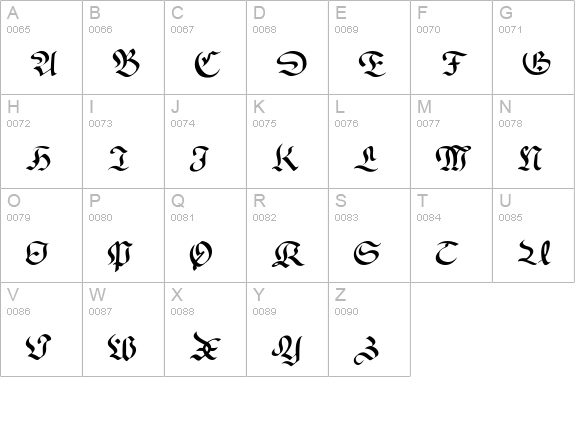 OldGerman uppercase A-Z preview