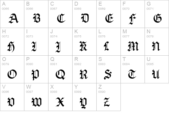 OldHaroldRee Bold uppercase A-Z preview