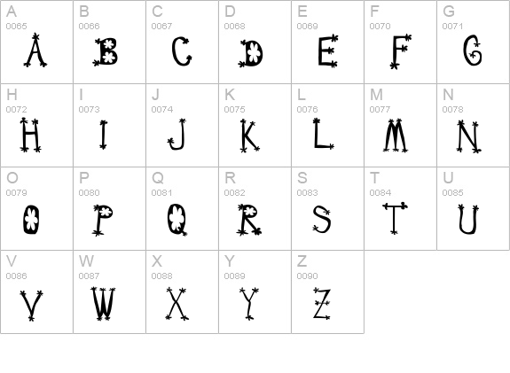 Oldie Splat Lyngam uppercase A-Z preview