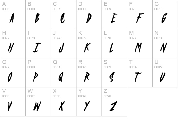 OLDSKULJOE uppercase A-Z preview