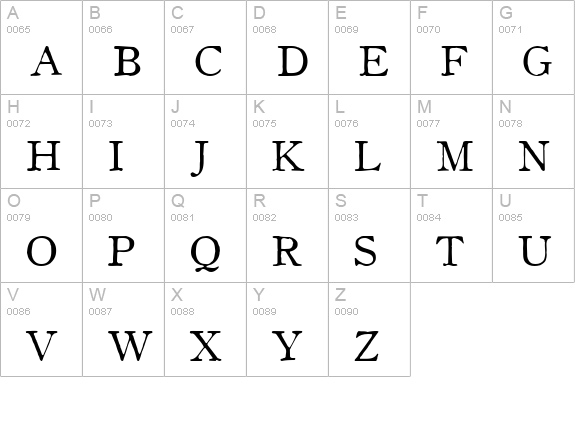 OldStyle 1 HPLHS uppercase A-Z preview