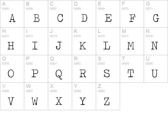 OldTypewriterEF-Light uppercase A-Z preview