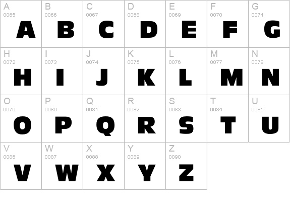 OliveAntiqueBlack uppercase A-Z preview