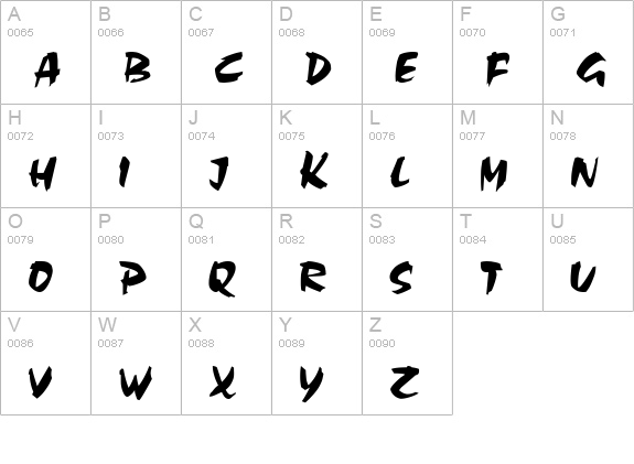 Olivia Brush uppercase A-Z preview