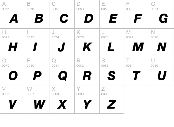 Olnova-ExtraBoldIta uppercase A-Z preview