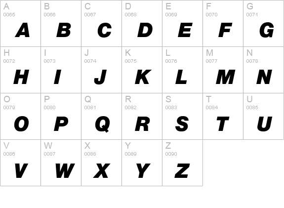 Olnova-HeavyIta uppercase A-Z preview