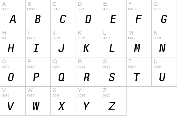 OlympiaEF-LightOblique uppercase A-Z preview