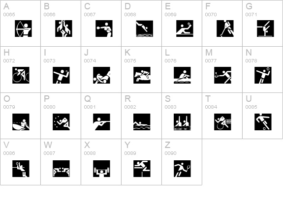 Olympicons 2 uppercase A-Z preview