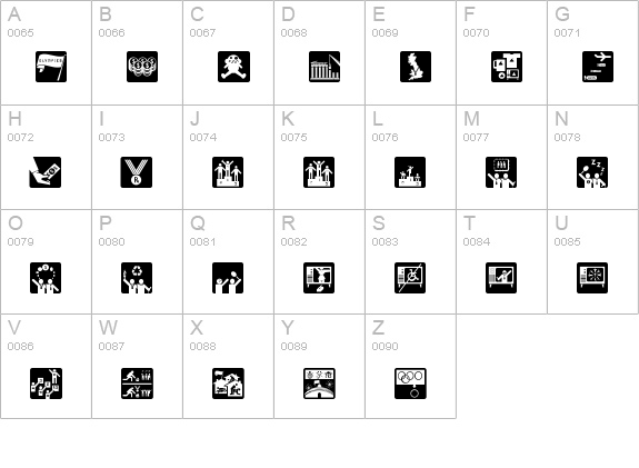 Olympukes Dark uppercase A-Z preview