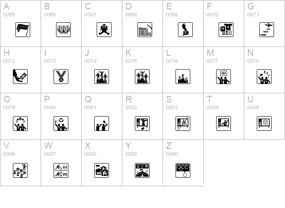 Olympukes Light uppercase A-Z preview