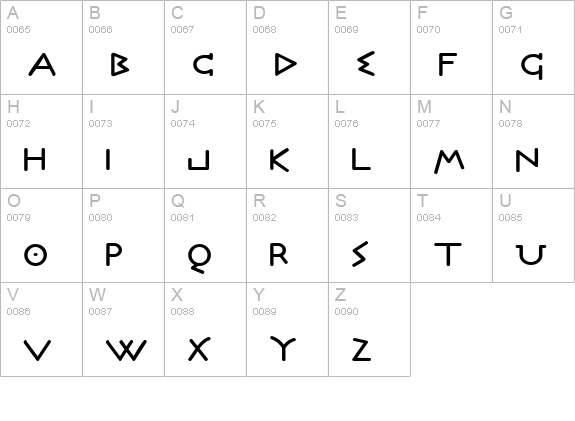 Olympus Bold uppercase A-Z preview