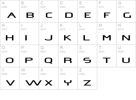 Omicron Zeta Pressed uppercase A-Z preview