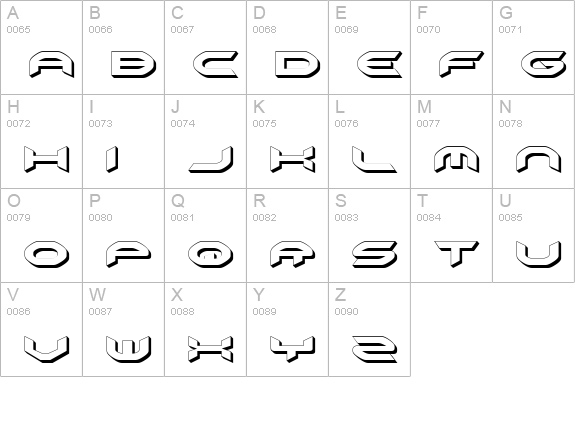 Omni Girl 3D uppercase A-Z preview