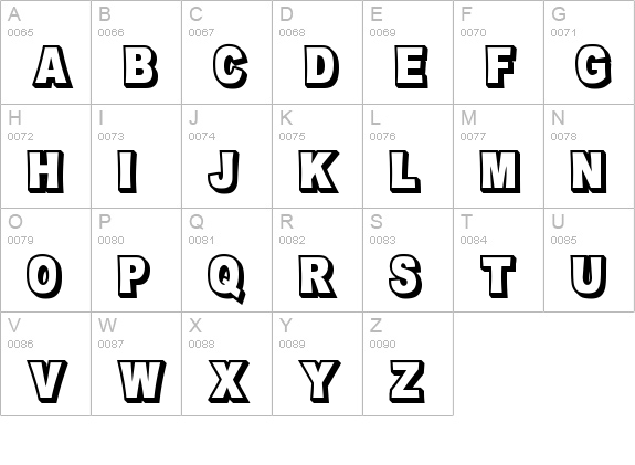 OMNIBLACK Outline uppercase A-Z preview