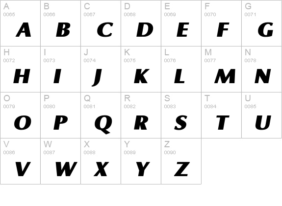 OmniBlackItalic uppercase A-Z preview