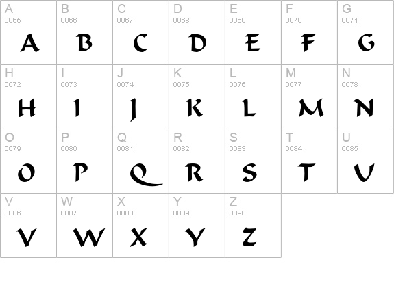 Ondine-Normal uppercase A-Z preview