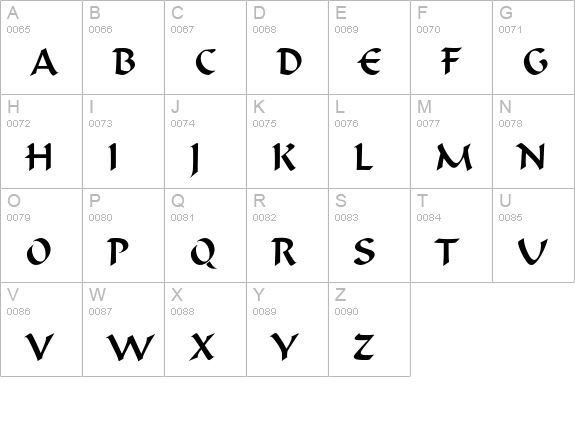 OndineEF uppercase A-Z preview