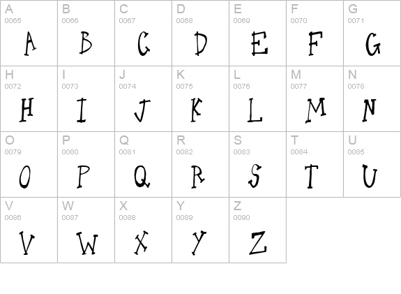 One Legged Donkey uppercase A-Z preview