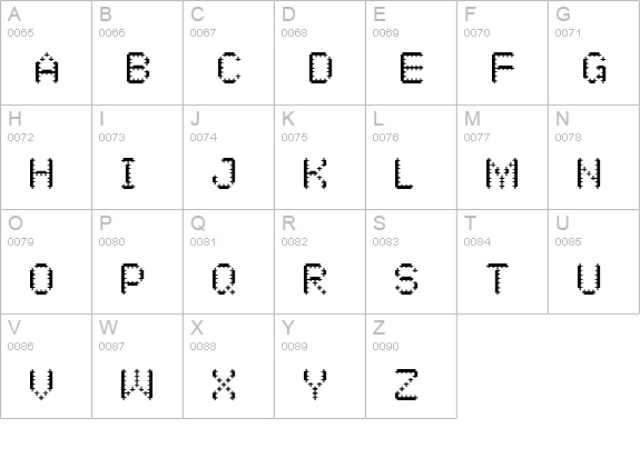 OneCross uppercase A-Z preview