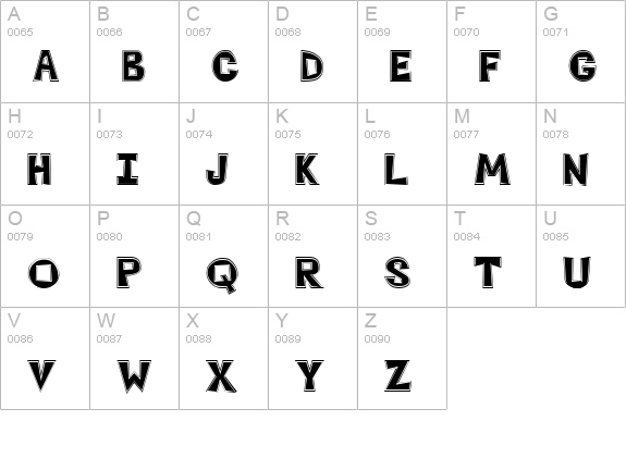 OnedinInline uppercase A-Z preview