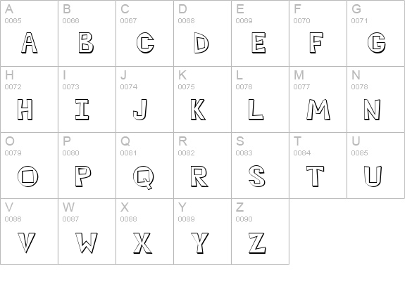 OnedinOutline uppercase A-Z preview