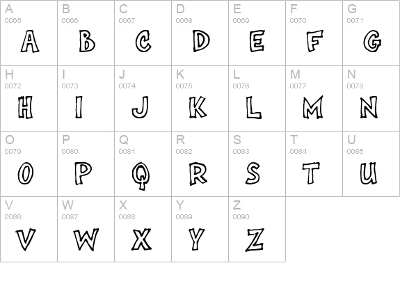 onepunchJim outline uppercase A-Z preview