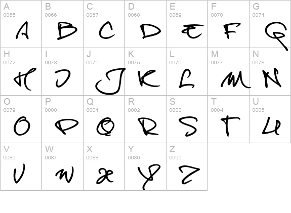 onetrickTony uppercase A-Z preview