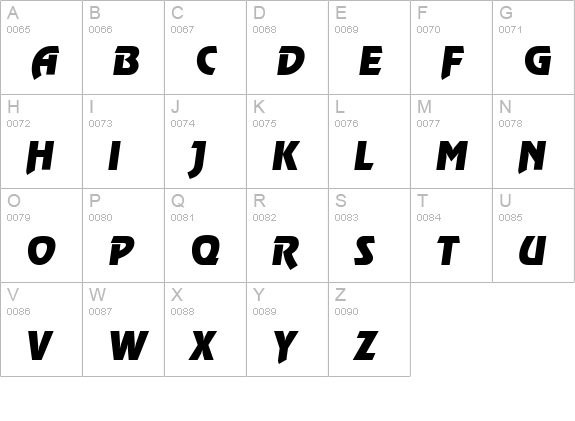 OnStageSerial-Heavy-Italic uppercase A-Z preview