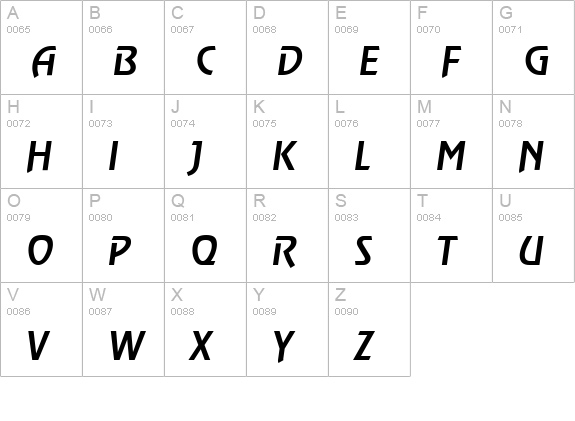 OnStageSerial-Medium-Italic uppercase A-Z preview