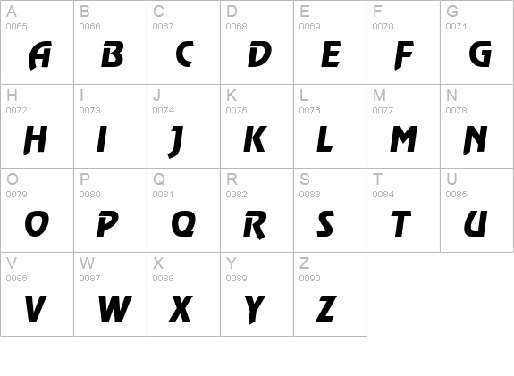 OnStageSerial-Xbold-Italic uppercase A-Z preview