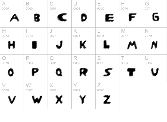 Oogabooga-Blur uppercase A-Z preview