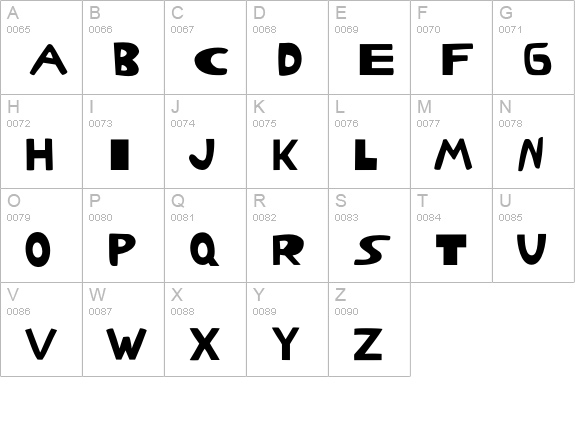 Oogabooga-Irregular uppercase A-Z preview