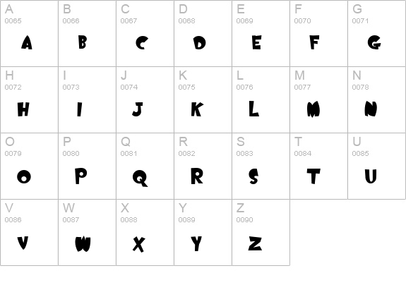 OogieBoogie uppercase A-Z preview