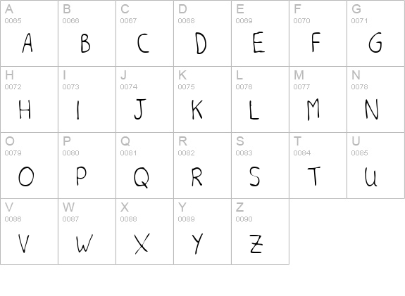OpalsHand Regular uppercase A-Z preview