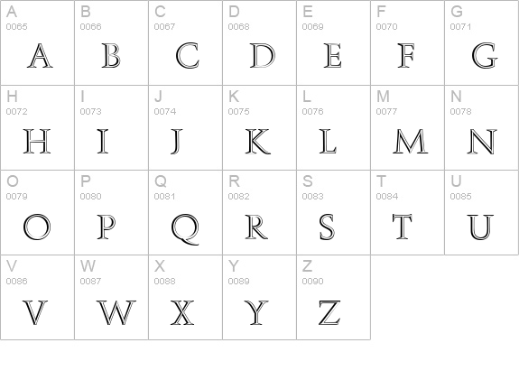 Openface-Regular uppercase A-Z preview