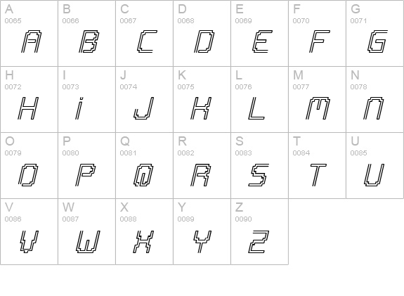 OpenMind Italic uppercase A-Z preview