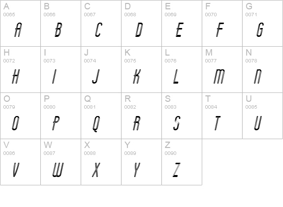 Operator Nine BTN Inline Oblique uppercase A-Z preview