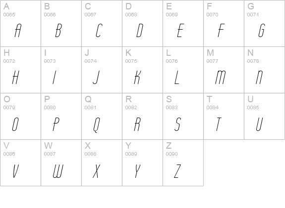 Operator Nine BTN Lt Oblique uppercase A-Z preview