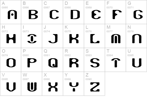 Opiated (BRK) uppercase A-Z preview