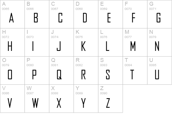 OPTIAgency-Gothic uppercase A-Z preview