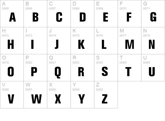 OPTIAkrogroteskBlack-Cond uppercase A-Z preview