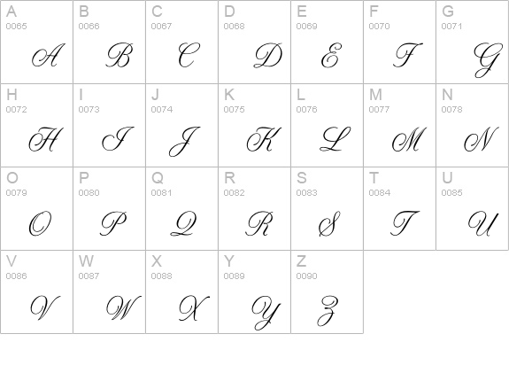 OPTIAltoGreeting-Script uppercase A-Z preview