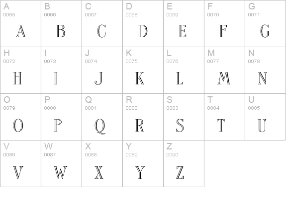 OPTIAmadeus-Open uppercase A-Z preview